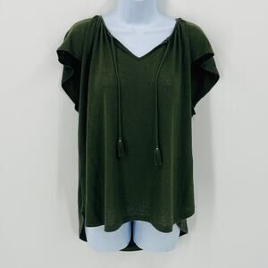 Old Navy Tassel Tie Flutter Sleeve Top